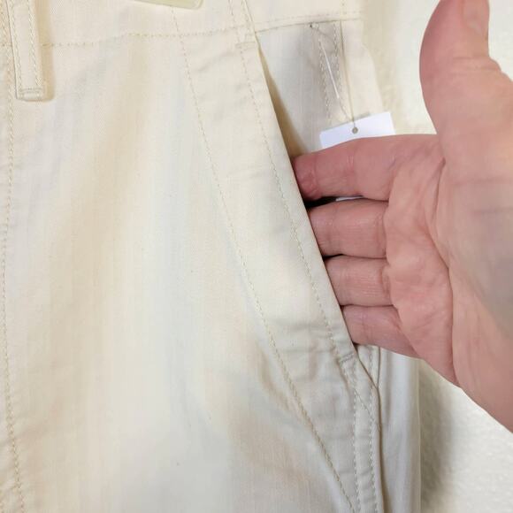 Gap Pants Women's 6 High Rise Straight Khaki Cream Raw Hem Coastal Casual NEW - Picture 7 of 15